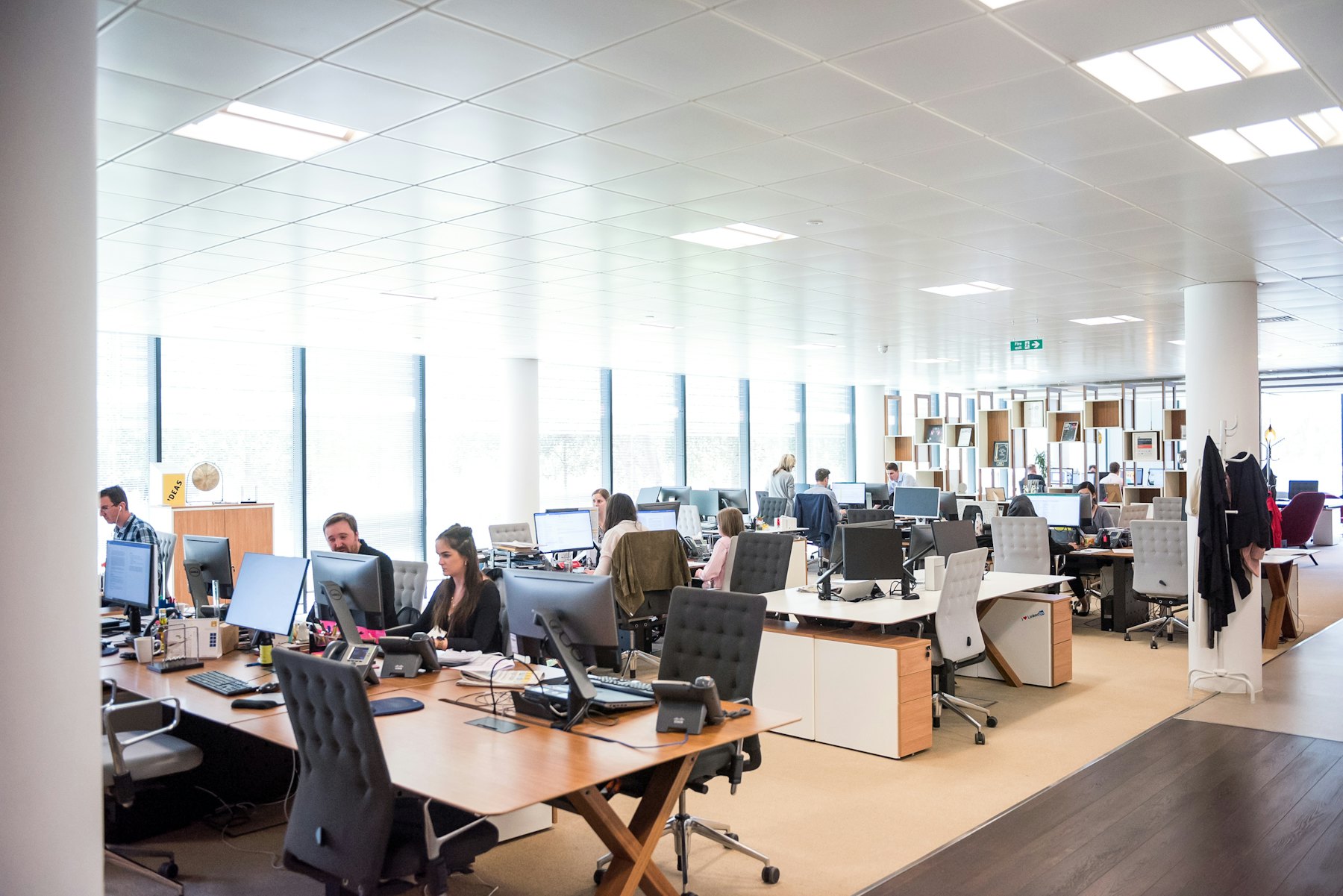 Open-plan operations office floor
